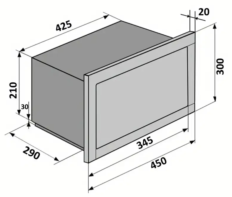 Ventolux MWBI 15 G BK TC Габаритные размеры