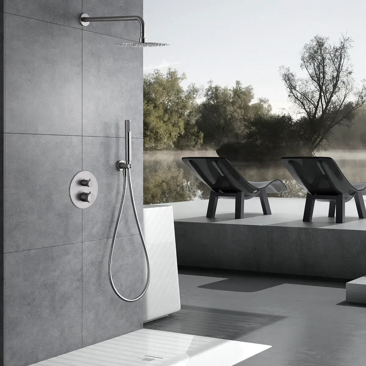 Душова система Imex Line Brushed Nickel GTD038/NQ ціна 35770 грн - фотографія 2