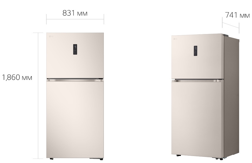LG GR-H922PEBQ Габаритні розміри