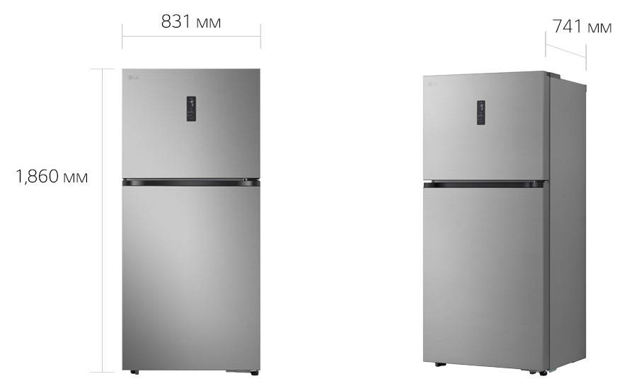 LG GR-H922HMBQ Габаритні розміри