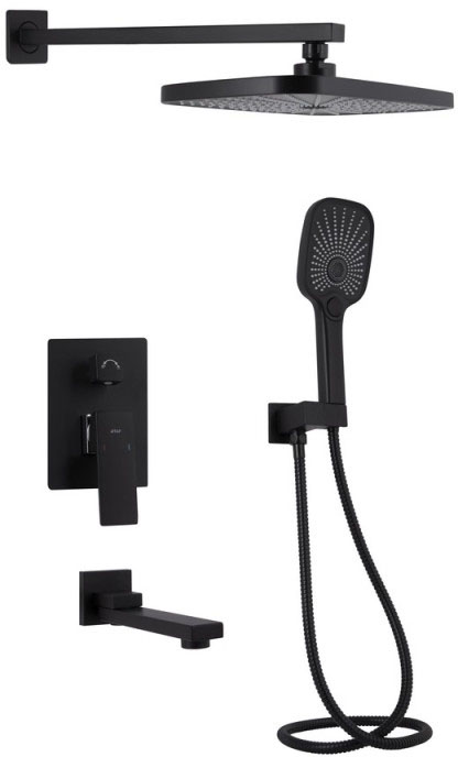 Душевая система Q-Tap Gemini QTGEM114BLM45703 Black Matt