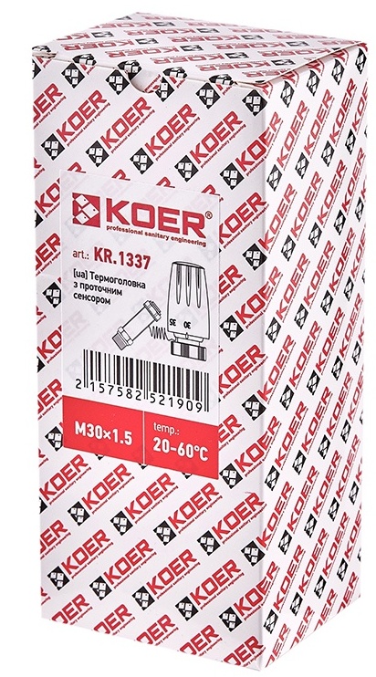 Термоголовка Koer KR.1337-M30x1.5 із проточним сенсором (KR5219) відгуки - зображення 5