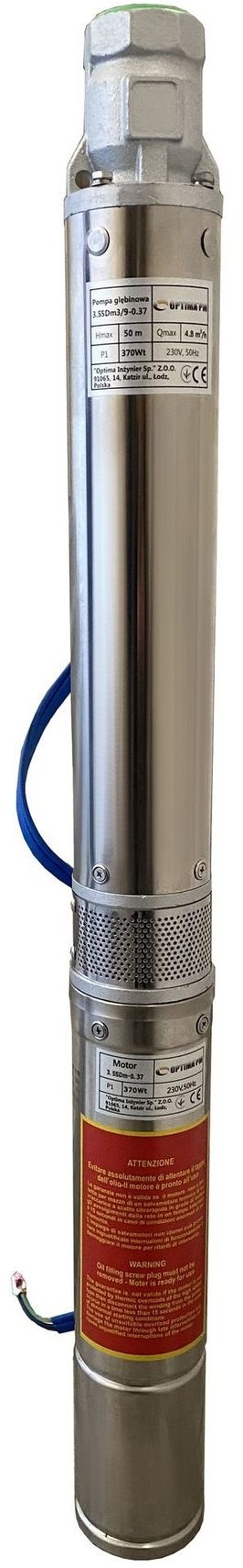 Скважинный насос Optima PM 3.5SDm3/9 + 1,5 м кабель (000017618)