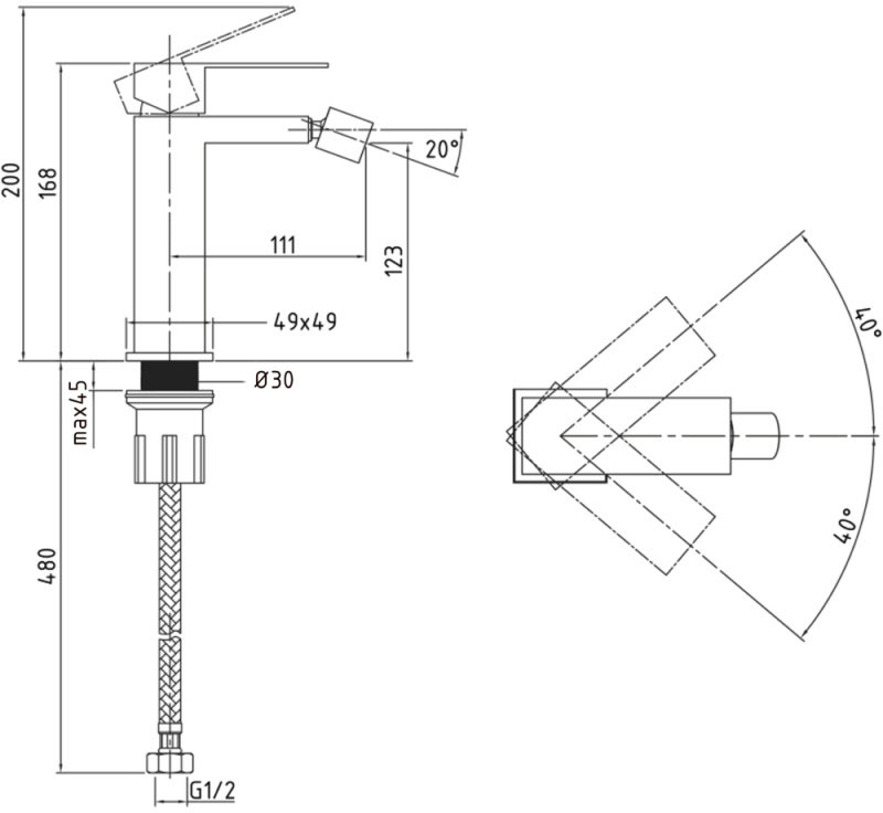 Lidz Helix 001AF (k35) LDHEL001AFNKS49181 Nickel Габаритні розміри
