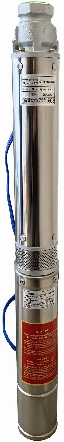 Скважинный насос Optima PM 4QJm4/11 + 1,5 м кабель (000017626)