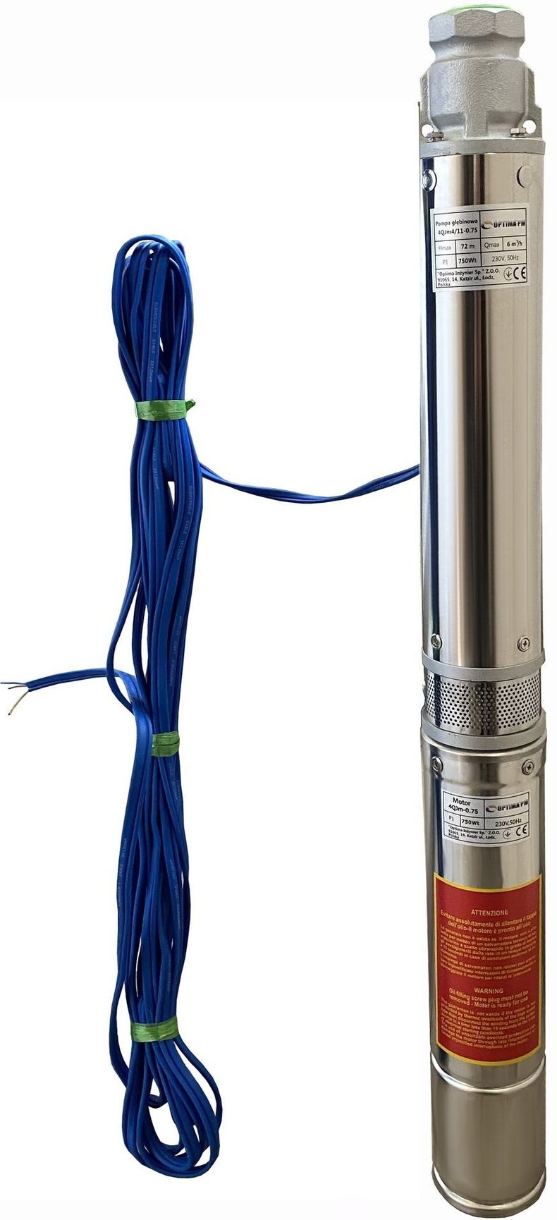 Скважинный насос Optima PM 4QJm4/11 + 15 м кабель (000019680)