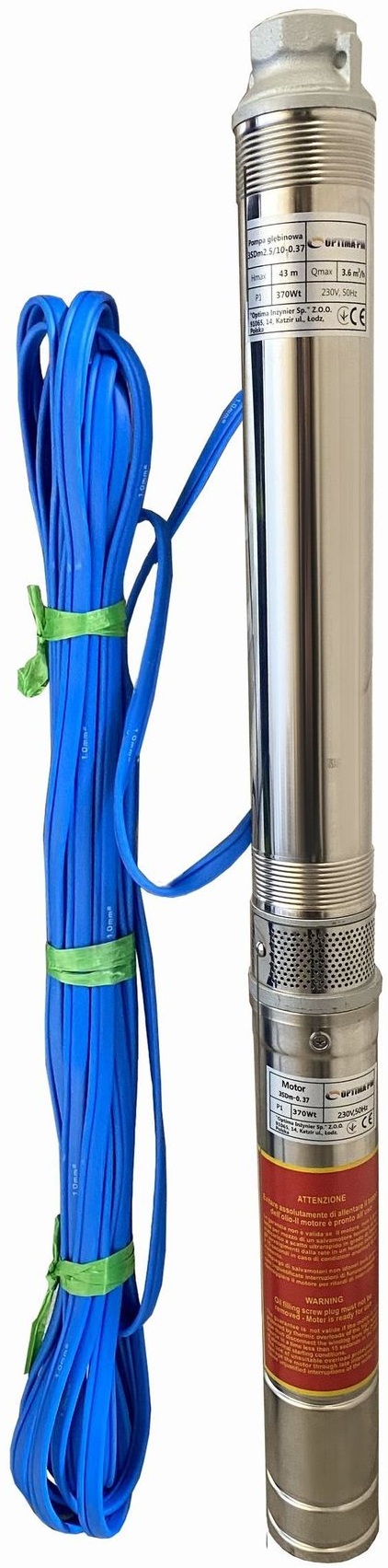Скважинный насос Optima PM 3SDm2.5/10 + 15 м кабель (000019661)