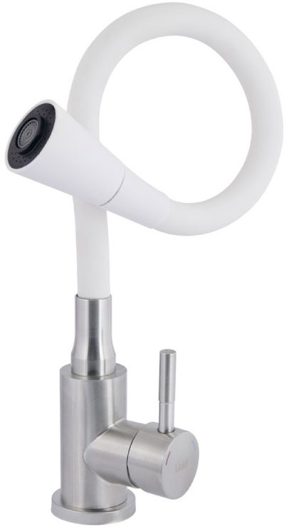Смеситель для кухни Lidz Aria 015F31 (k35) LDARI015F31WNK36981 White/Nickel цена 1111 грн - фотография 2
