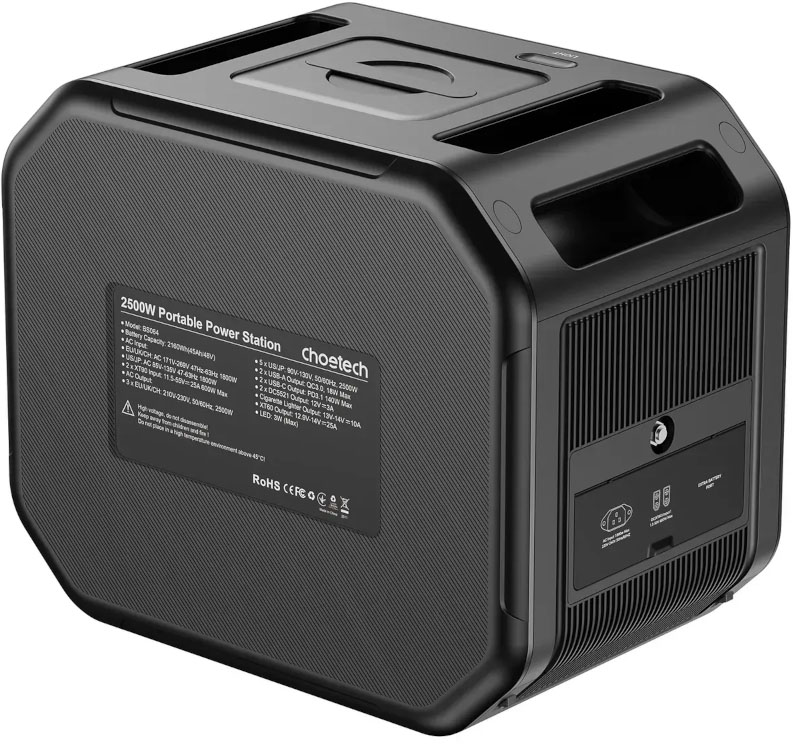 в продаже Портативная зарядная станция Choetech BS064 (BS064-EU-BK) 2500Вт / 2160Вт/час - фото 3