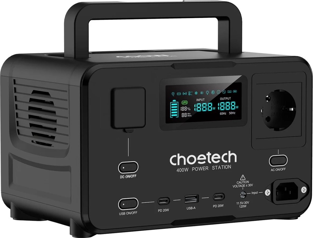 Choetech BS007 (BS007-EU-BK) 400Вт / 256Вт*год