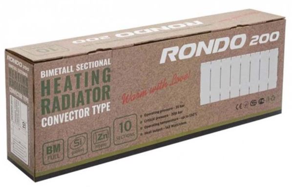в продаже Радиатор для отопления Rondo 200/120 (35бар, 143Вт) (RND200) цена за 5 секций - фото 3