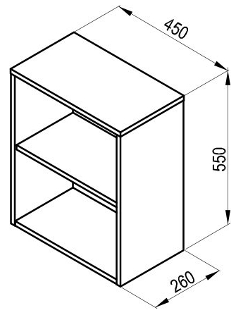 Ravak SB Natural 450 белый глянец (X000001055) Габаритные размеры
