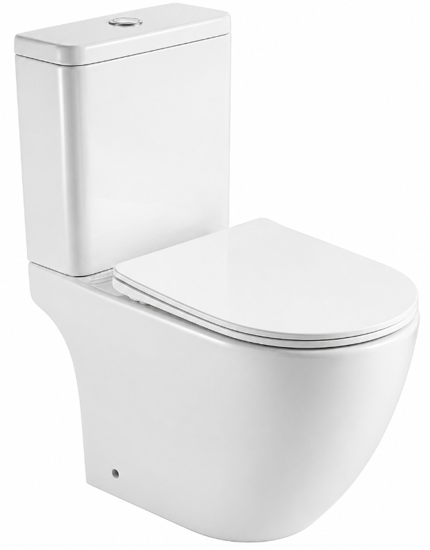 Унітаз Ravak Torrenta Round Slim Combi RimOff Tornado з сидінням Soft Close (RKUJ100023)