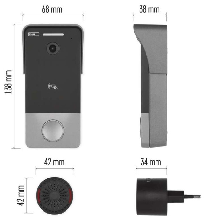 Emos IP-20PoE (H4033) Габаритні розміри