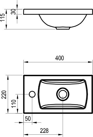 Ravak Classic II Mini 400 (XJX01140004) Габаритні розміри