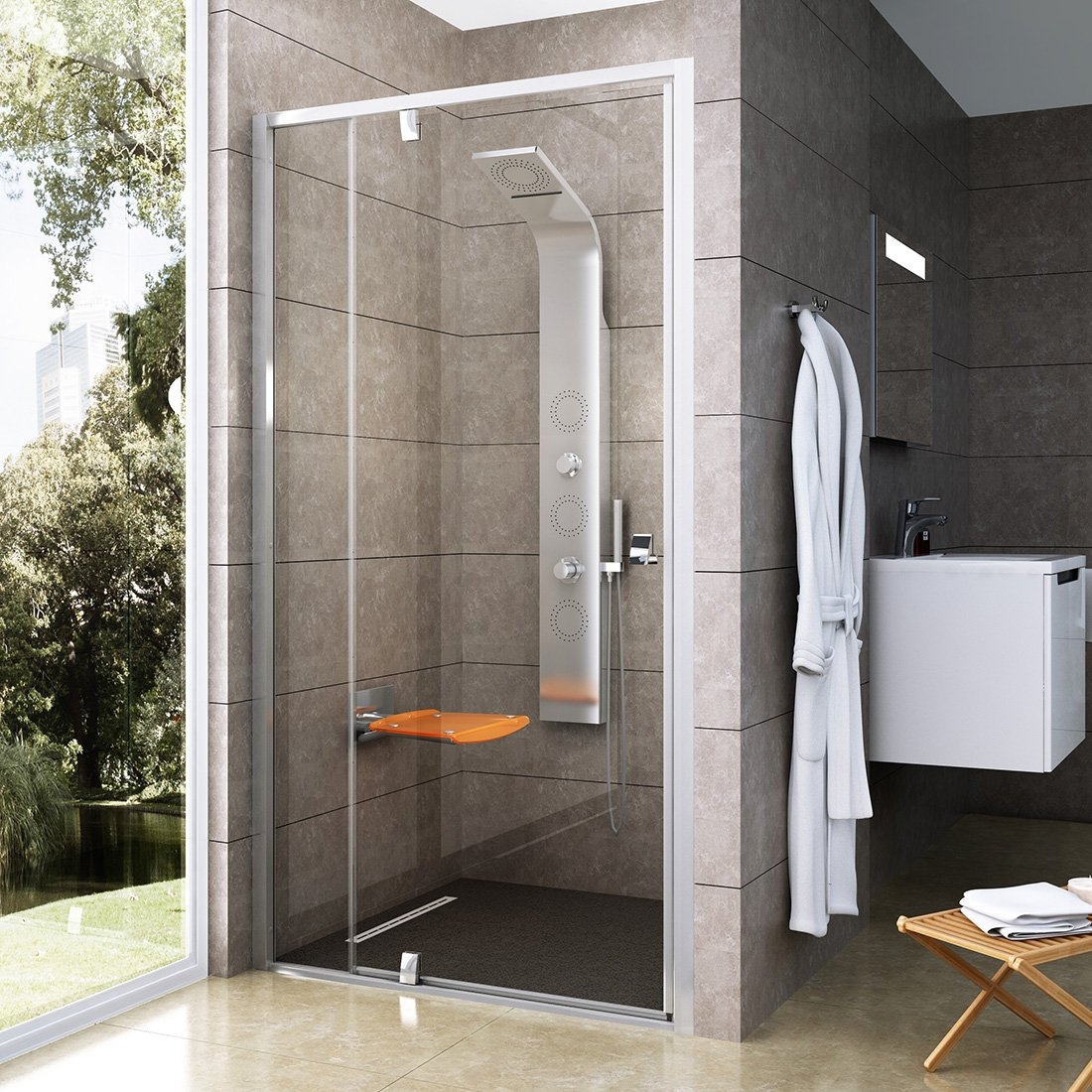 Ravak Pivot PDOP2-120 полированный алюминий Transparent (03GG0C00Z1)