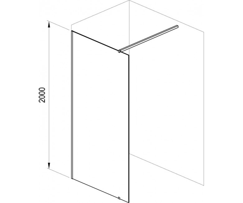 Ravak Walk-In Wall 80 чорний+transparent (GW9W40300Z1) Габаритні розміри