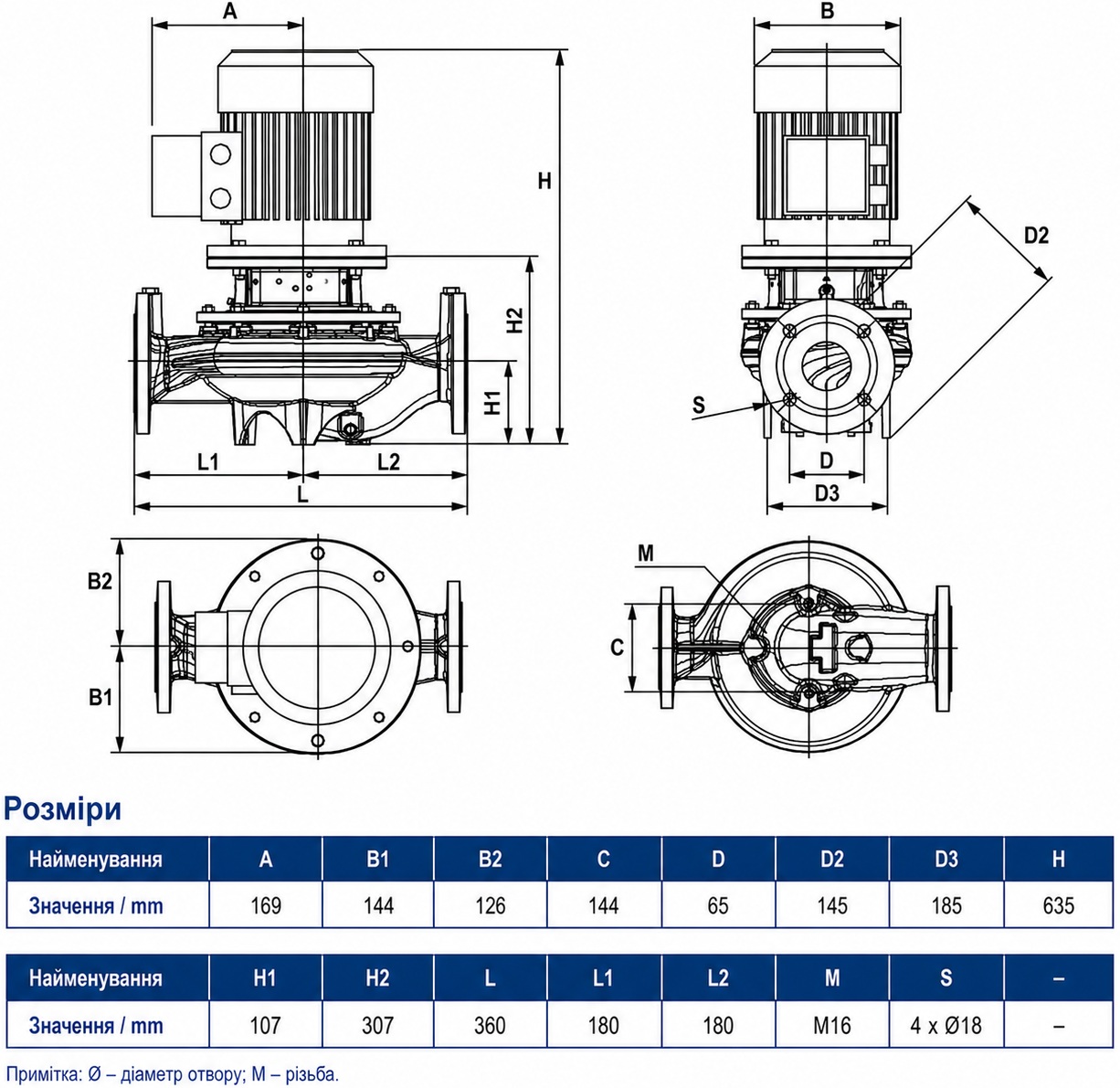 DAB CP-G 65-2640/A/BAQE/4 IE3 (1D4111G8V) Габаритные размеры