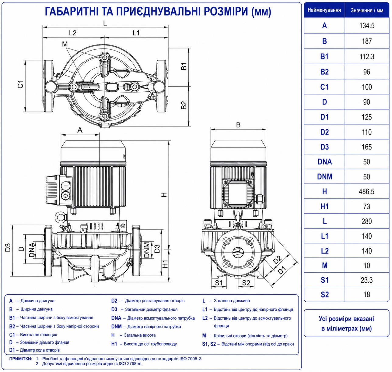 DAB CP2 50-2100/P/BQQE/3 IE3 (60215288) Габаритні розміри