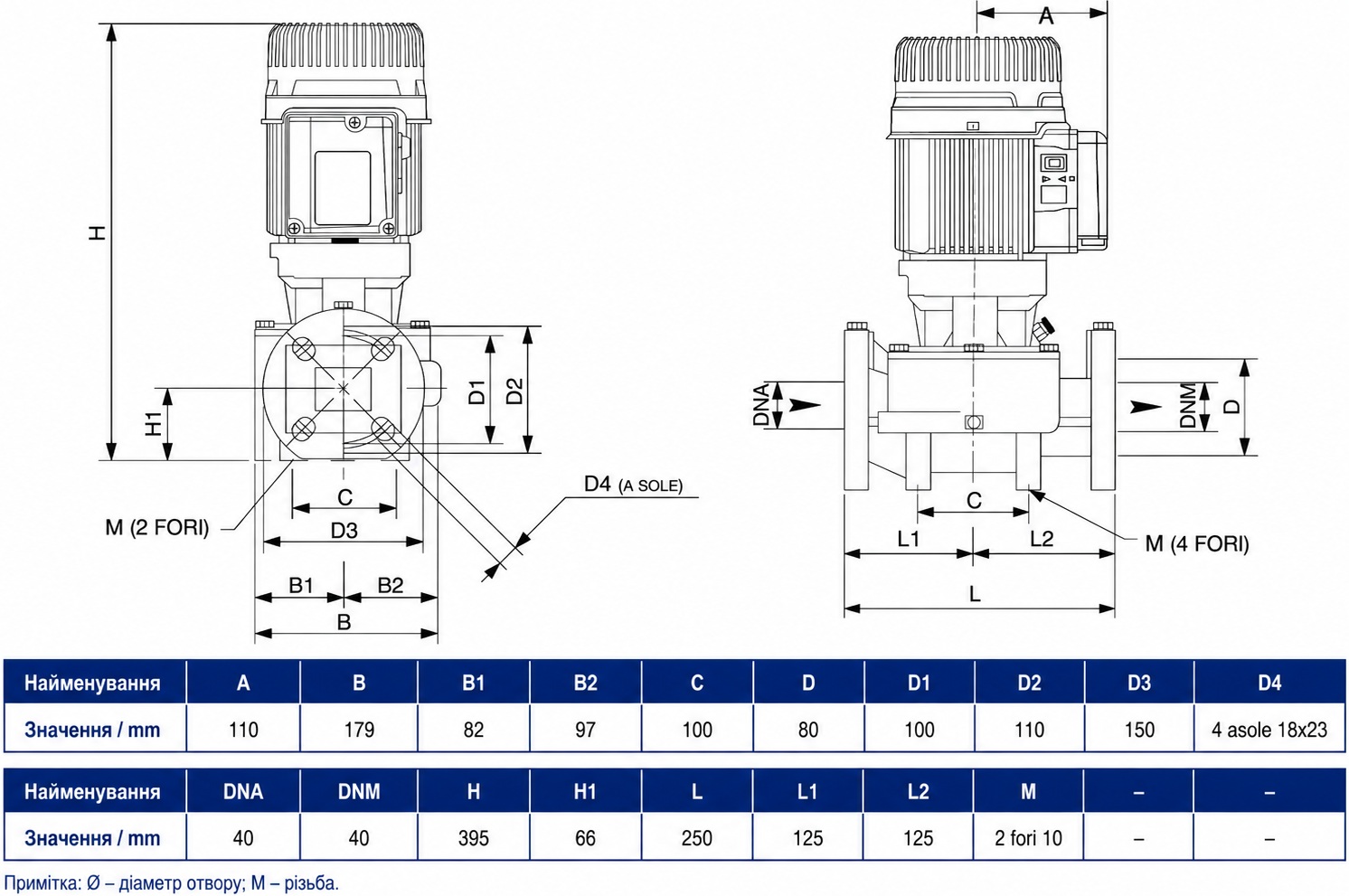 DAB KLP 40-600/BQQE (60214724) Габаритные размеры