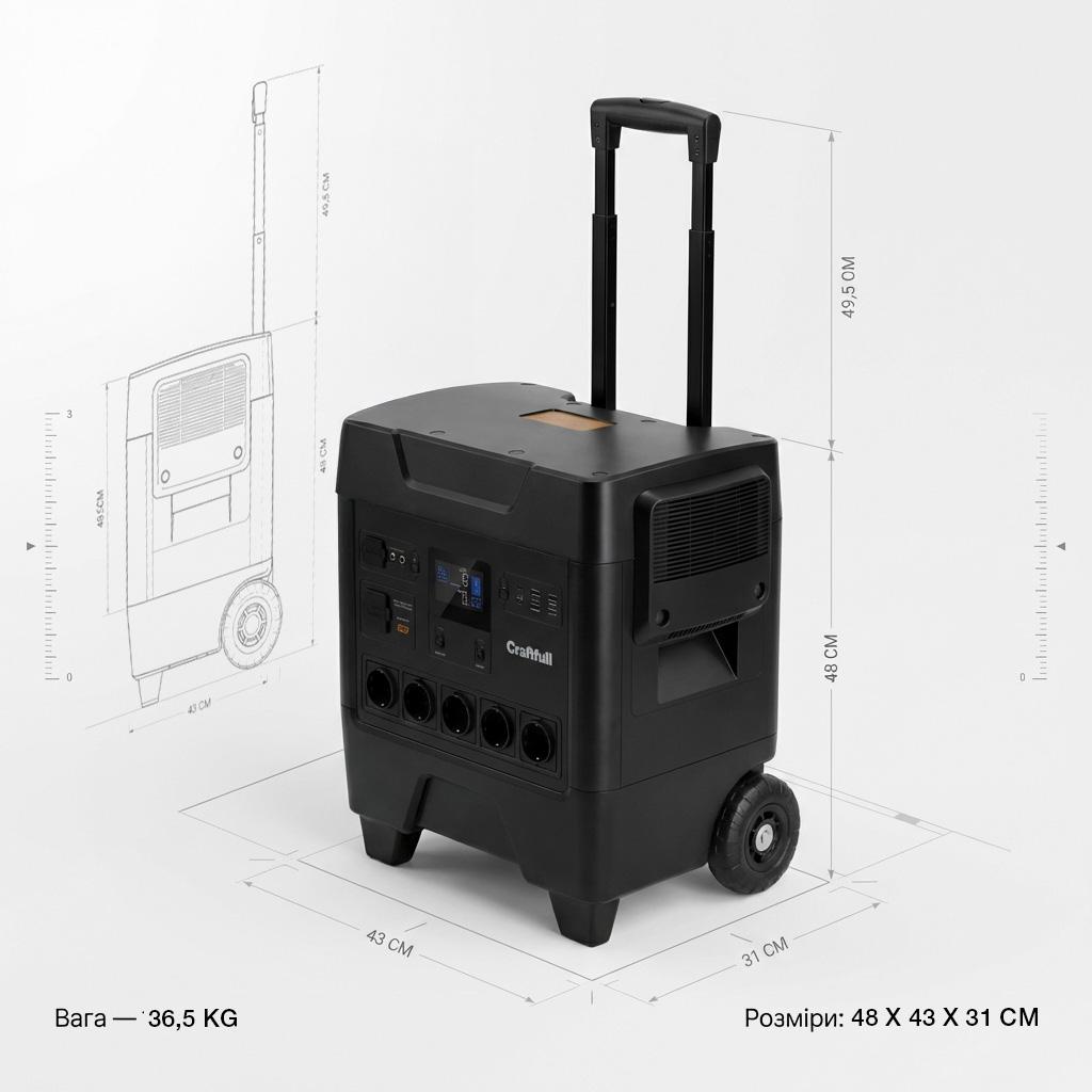 Craftfull Powerstation Fast Charge PS3600, 2000Вт / 3248Вт*год в магазині в Києві - фото 10