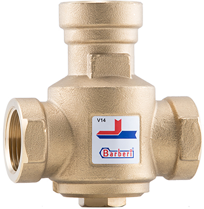 Трехходовой клапан термостатический Barberi 60°С DN25, Rp 1", Kvs 9 (V1402500C)