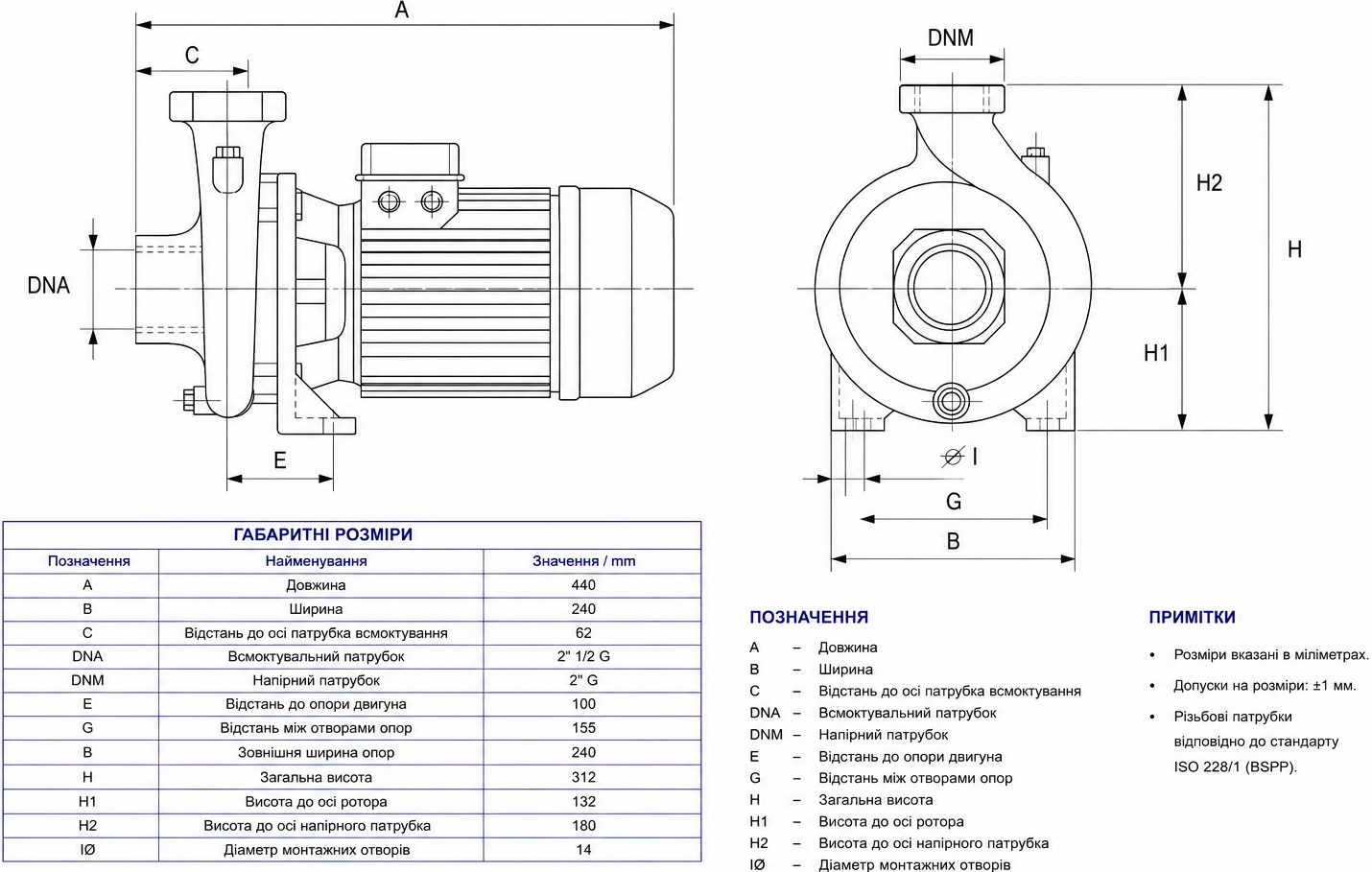 DAB K 11/500 T (60179379) Габаритні розміри