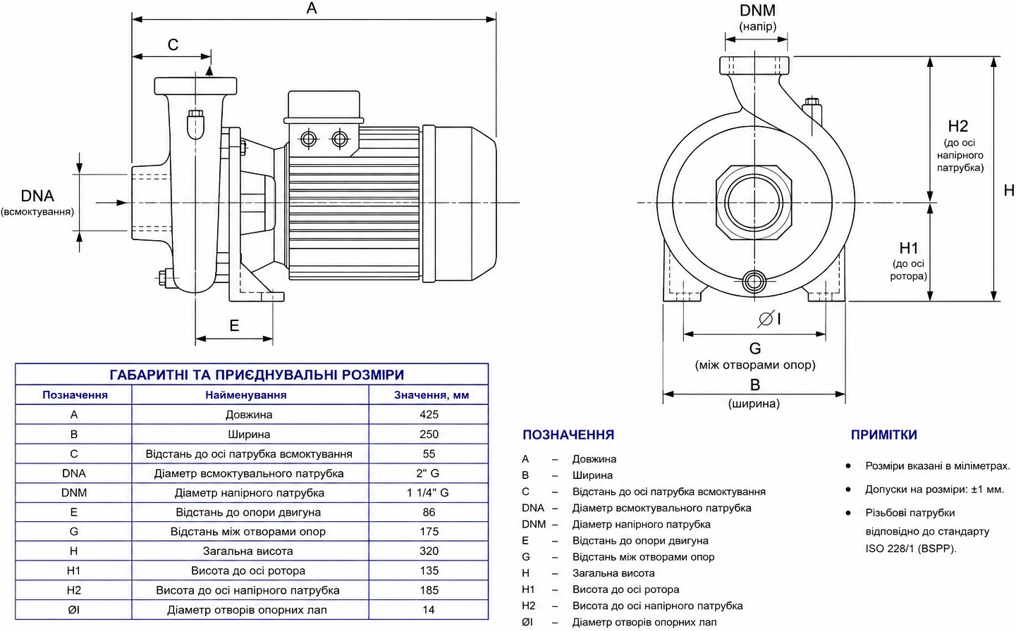 DAB K 55/200 T (60179853) Габаритные размеры