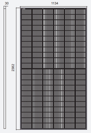 Hanersun HN21RN-66HT 620W bifacial (HN21RN-66HT620W) Габаритные размеры