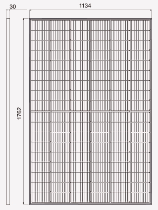 Hanersun HN18RN-54HT 460W bifacial FullBlack (HN18RN-54HT460W) Габаритные размеры