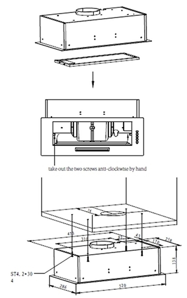 Hansa OMP6211IH Габаритні розміри