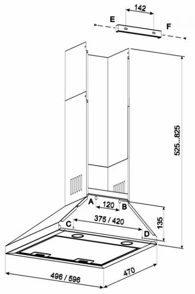Jantar KBT 1000 Led 60 BL Габаритные размеры