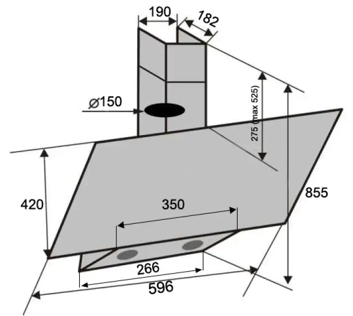 Ventolux Mirror 60 GRS (800) TRC MM Габаритные размеры