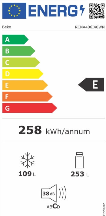 Beko RCNA406I40WN Класс энергоэффективности