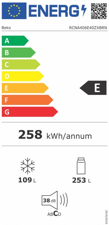 Beko RCNA406E40ZXBRN Класс энергоэффективности