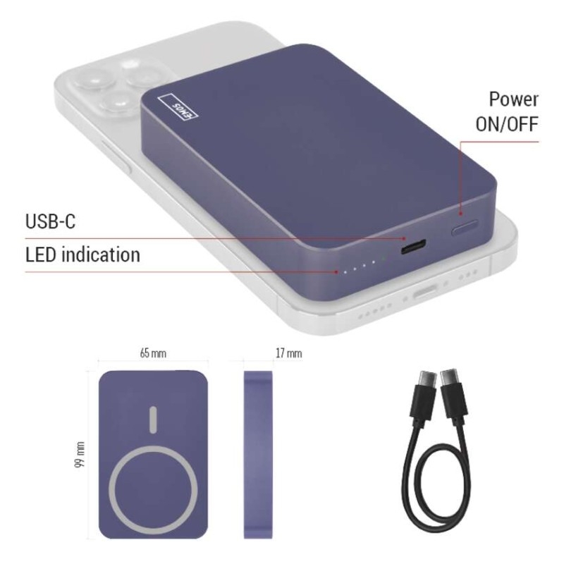 обзор товара Повербанк Emos B0551BL MagSafe 10000 mAh 20W - фотография 12