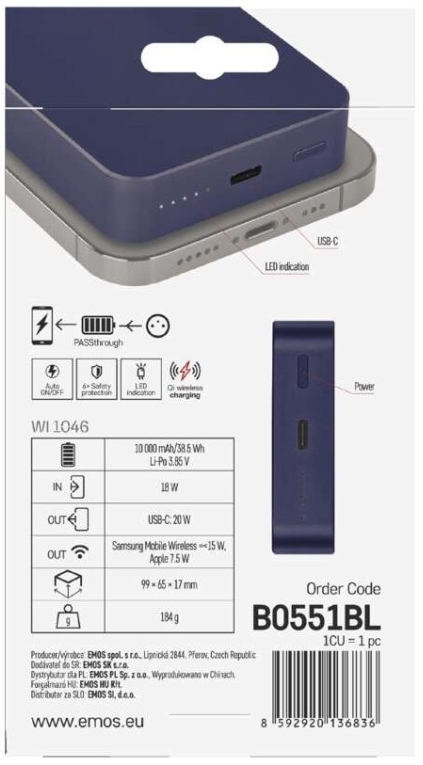 в ассортименте Повербанк Emos B0551BL MagSafe 10000 mAh 20W в магазине - photo 18