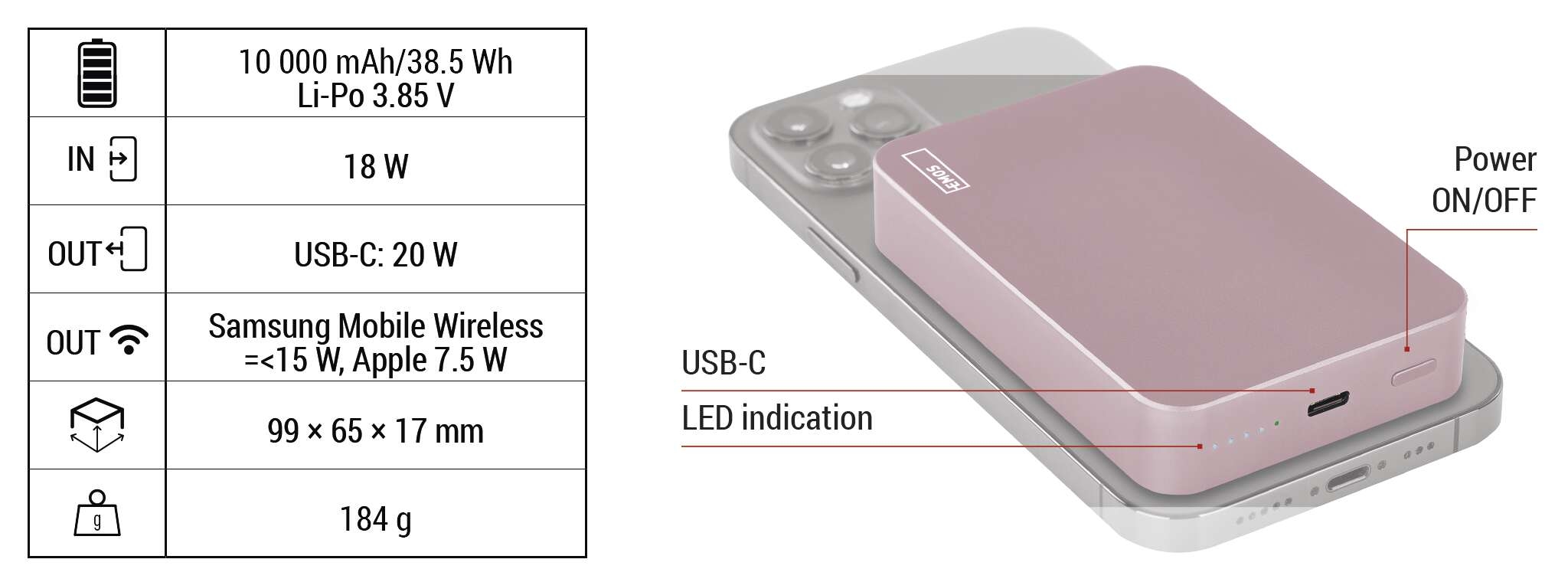 товар Emos B0551S MagSafe 10000 mAh 20W - photo 13