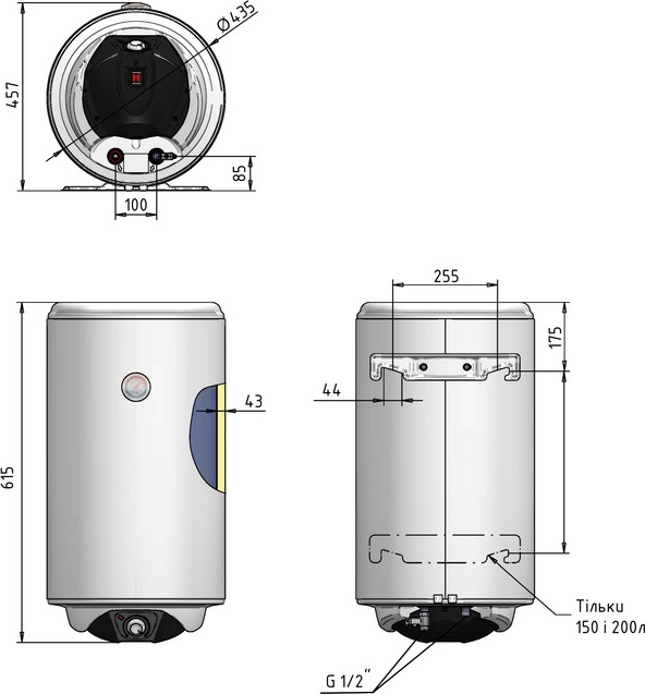 Thermo Alliance Spectra SV0504416D Габаритные размеры