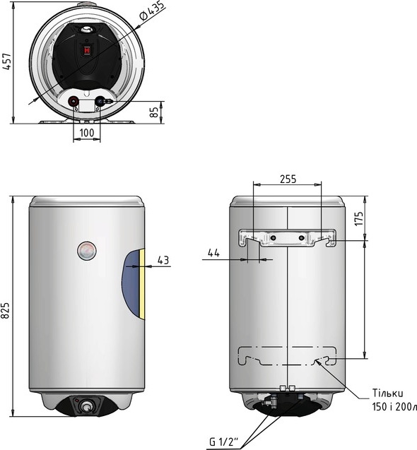 Thermo Alliance Spectra SV0804420D Габаритные размеры