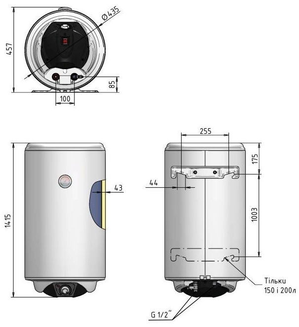 Thermo Alliance Spectra SV1504420W Габаритные размеры