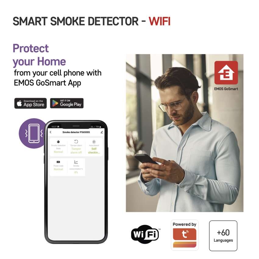 обзор товара Датчик дыма Emos GoSmart P56500S с WiFi - фотография 12