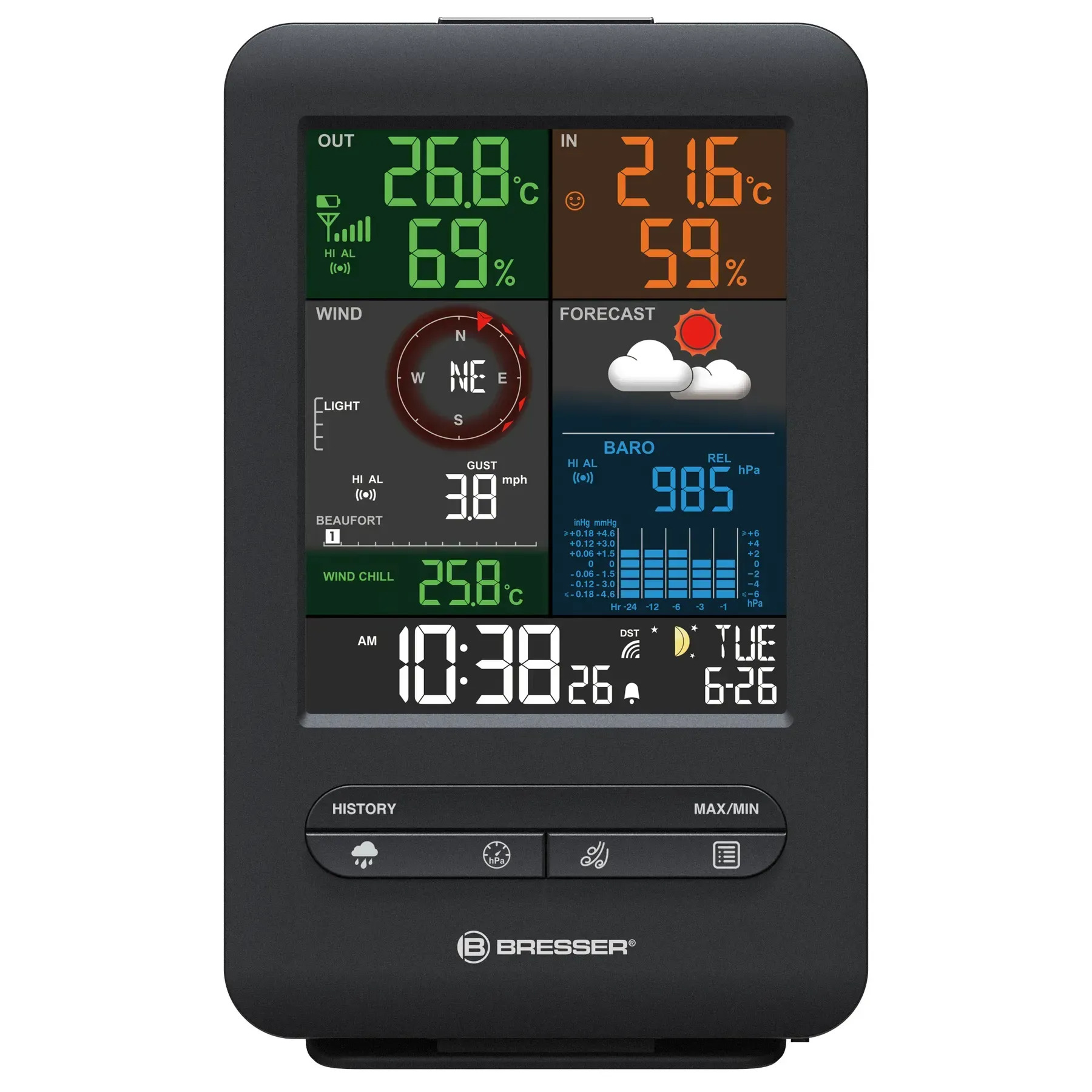 Метеостанция Bresser Weather Center 5-in-1 Beaufort (7002525) цена 10149 грн - фотография 2