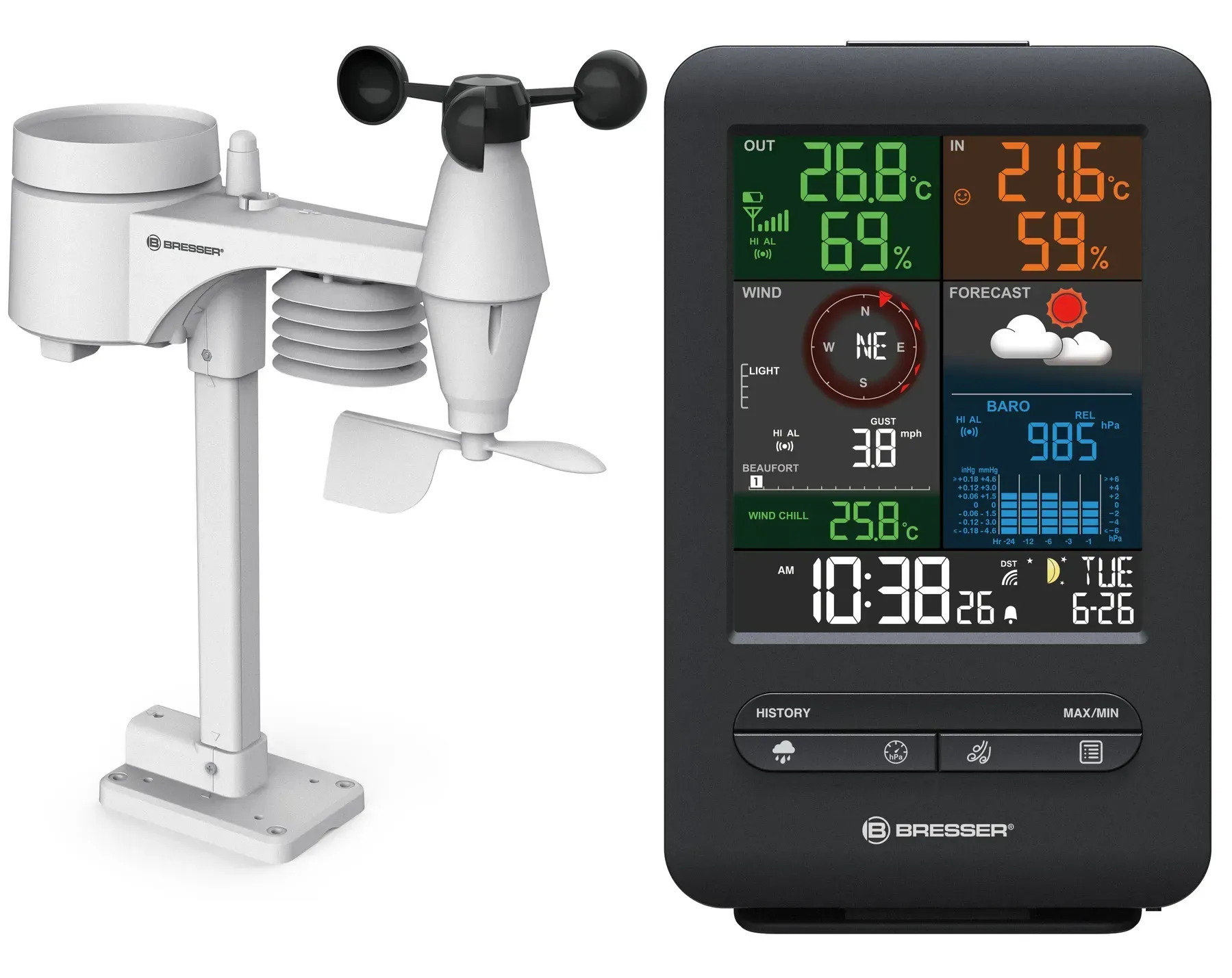 Метеостанция Bresser Weather Center 5-in-1 Beaufort (7002525)