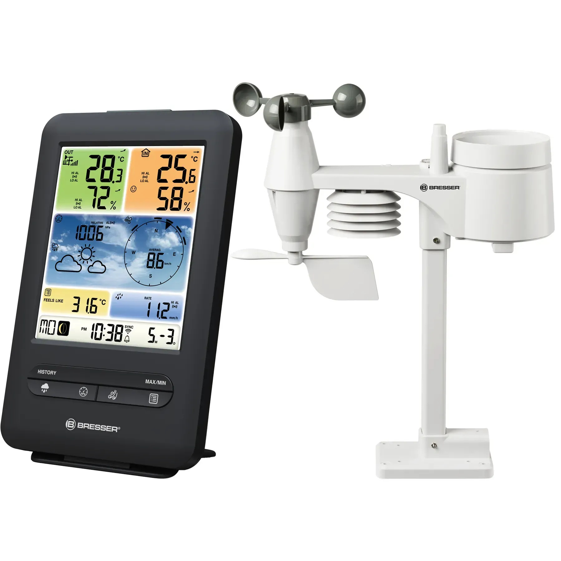 Метеостанция Bresser Weather Center 5-in-1 V WIFI Professional colour (7002585)