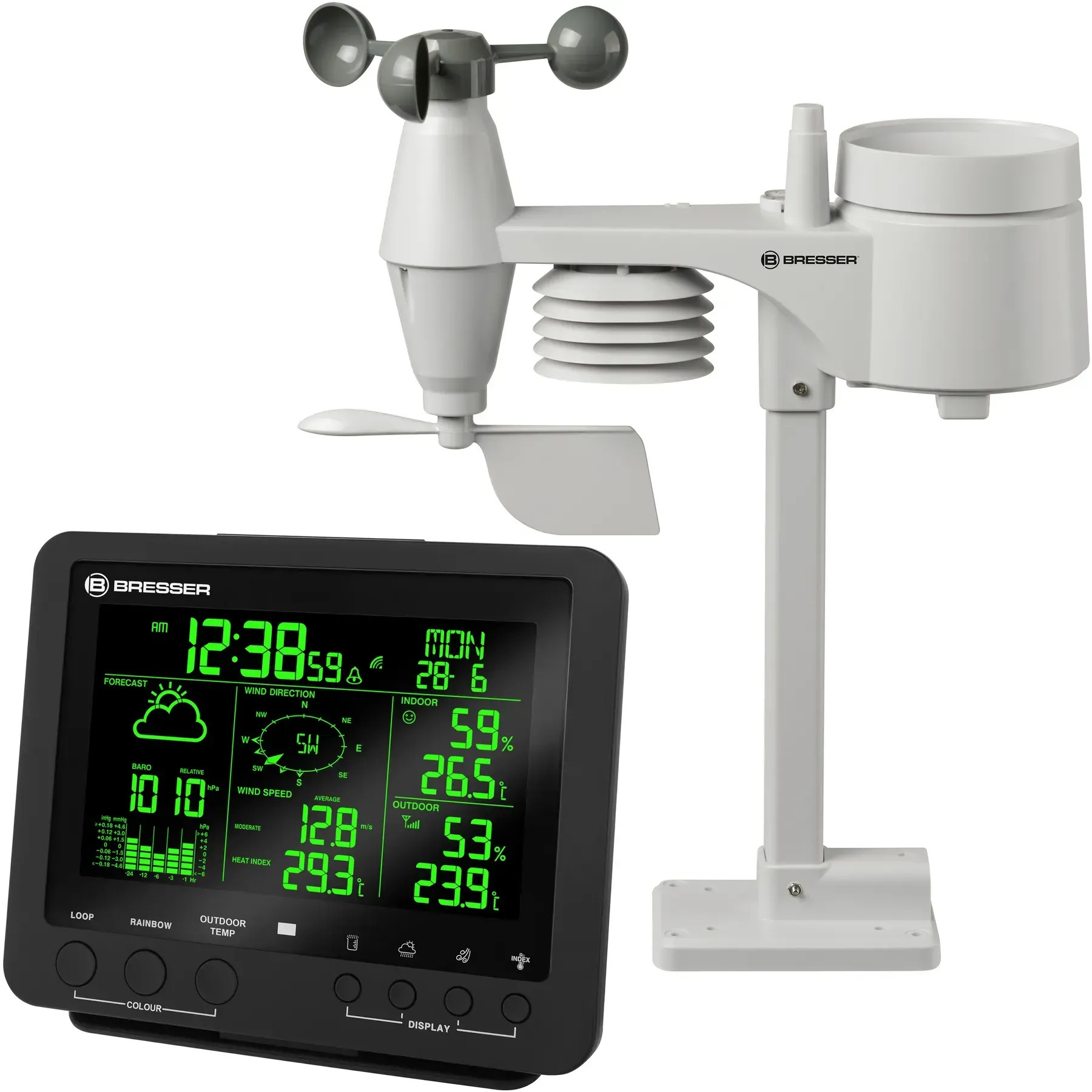 Метеостанция Bresser Weather Center 5-in-1 256 colour Professional Black (7002520CM3000) отзывы - изображения 5