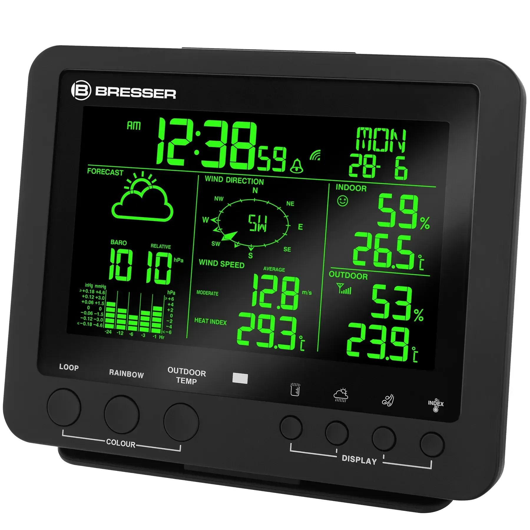 Метеостанция Bresser Weather Center 5-in-1 256 colour Professional Black (7002520CM3000) цена 10349 грн - фотография 2