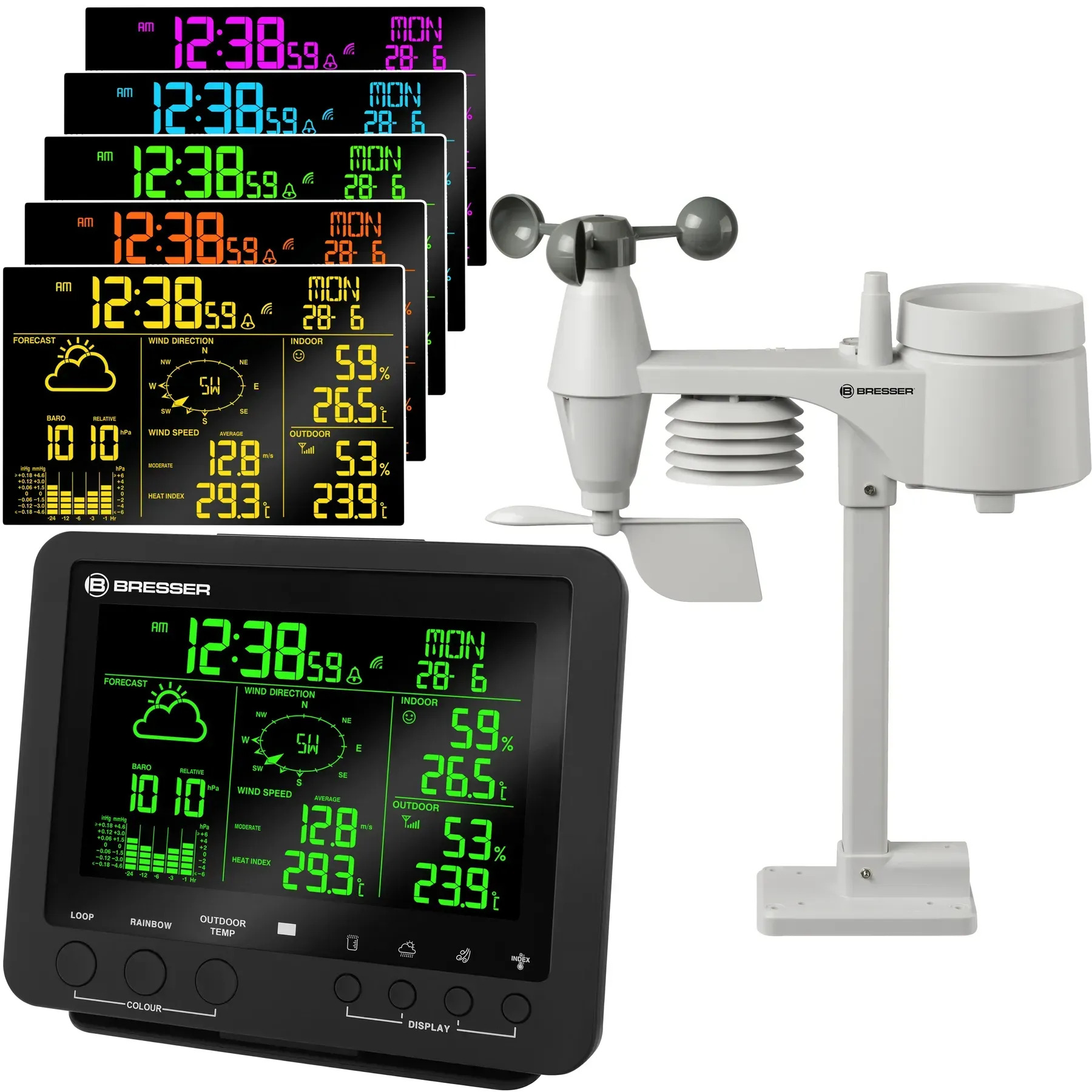 Метеостанция Bresser Weather Center 5-in-1 256 colour Professional Black (7002520CM3000) в Киеве