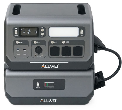 Портативна зарядна станція Allwei SGR-PPS2400-2PRO+BAT, 2400Вт / 4096Вт*год ціна 84700 грн - фотографія 2