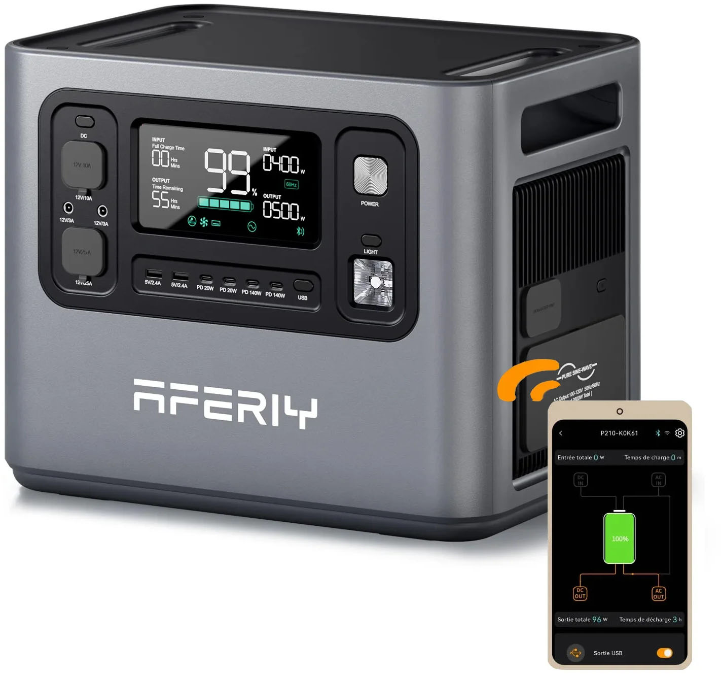 Портативна зарядна станція Aferiy AF-P280, 2800Вт / 2048Вт*год